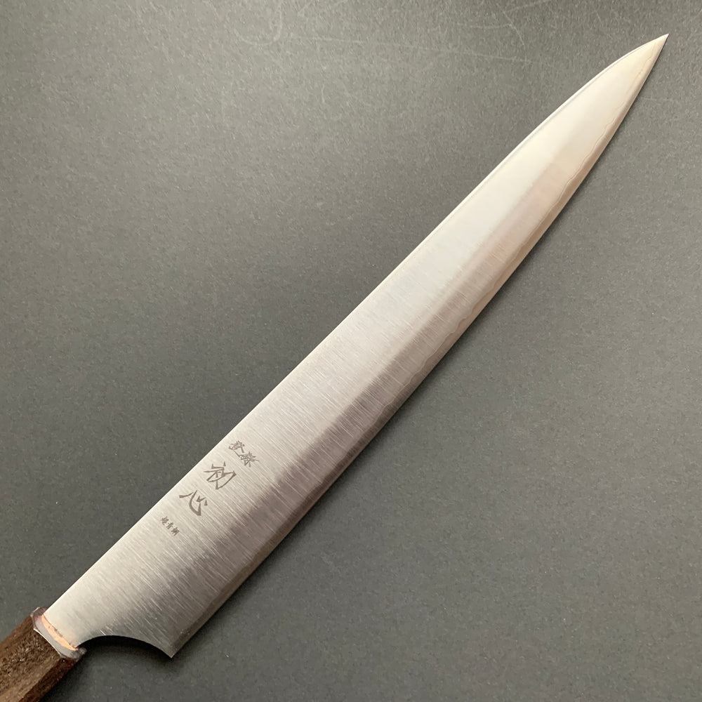 Sujihiki knife, Aogami Super core with stainless steel cladding, Polished finish, Hayabusa range - Hatsukokoro