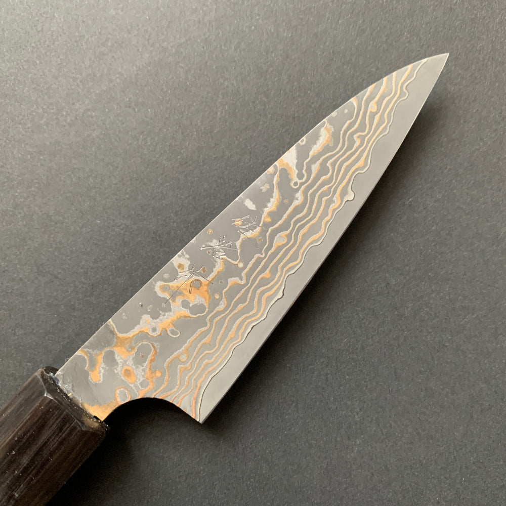 Petty knife, VG10 Stainless Steel, Coloured Damascus finish - Saji