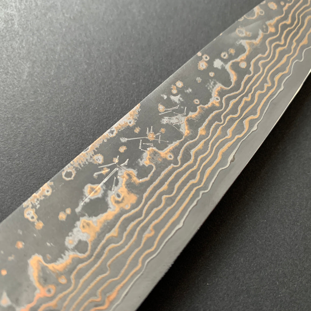 Petty knife, VG10 Stainless Steel, Coloured Damascus finish - Saji