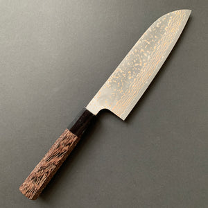 Santoku knife, VG10 Stainless Steel, Coloured Damascus finish - Saji