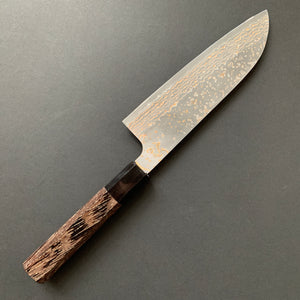 Santoku knife, VG10 Stainless Steel, Coloured Damascus finish - Saji