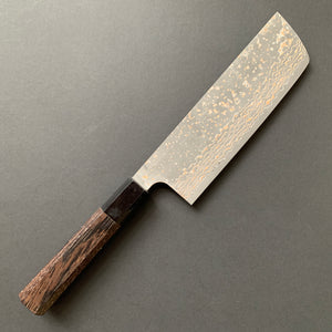 Nakiri knife, VG10 Stainless Steel, Coloured Damascus finish - Saji