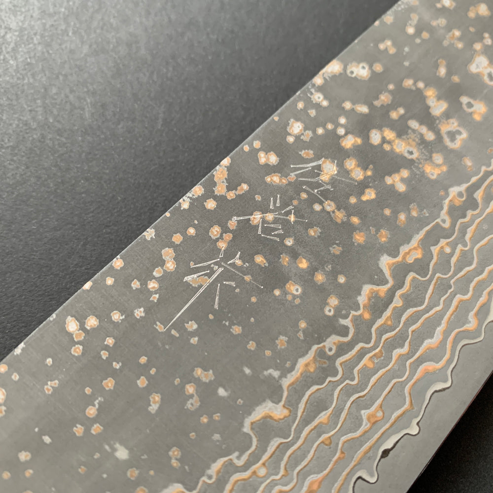 Nakiri knife, VG10 Stainless Steel, Coloured Damascus finish - Saji