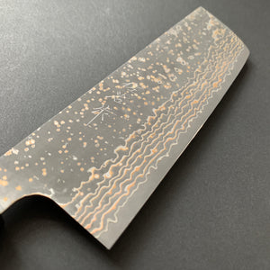 Nakiri knife, VG10 Stainless Steel, Coloured Damascus finish - Saji