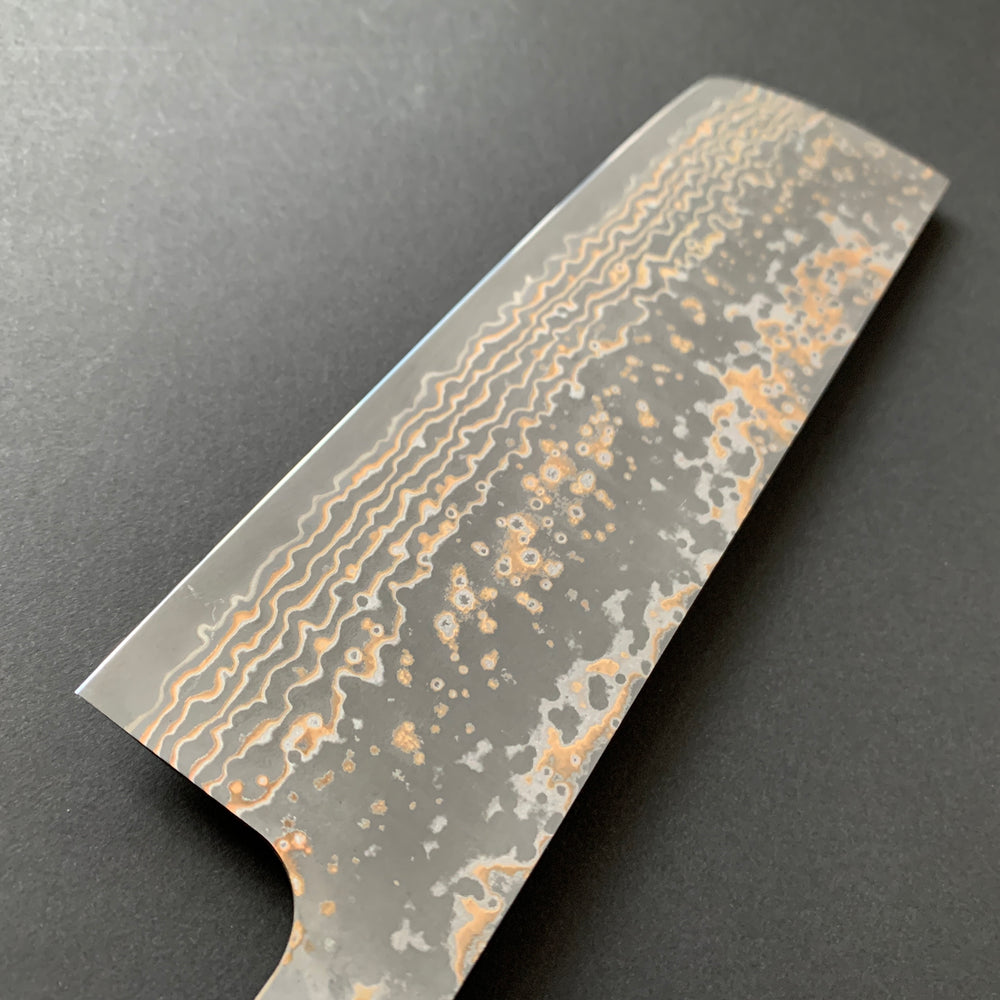 
            
                Load image into Gallery viewer, Nakiri knife, VG10 Stainless Steel, Coloured Damascus finish - Saji
            
        