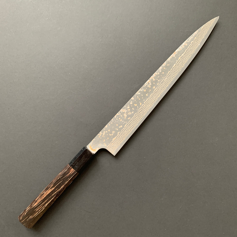 Sujihiki knife, VG10 Stainless Steel, Coloured Damascus finish - Saji