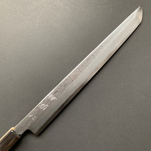 Sakimaru Yanagiba knife, Aogami 1 Carbon Steel, Damascus finish - Nakagawa Hamono