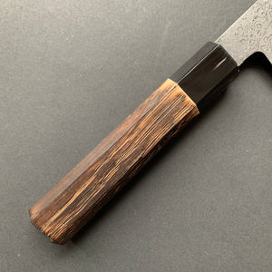 
            
                Load image into Gallery viewer, Santoku knife, SG2 powder steel, Damascus finish, Burnt Chestnut handle - Shigeki Tanaka
            
        