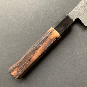 Petty knife, SG2 powder steel, Damascus finish, Burnt Chestnut handle - Shigeki Tanaka
