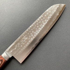 Santoku knife, Forged VG1 stainless steel, Tsuchime and Damascus finish - Masutani