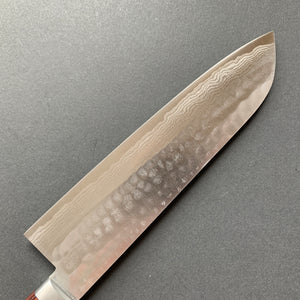 Santoku knife, Forged VG1 stainless steel, Tsuchime and Damascus finish - Masutani