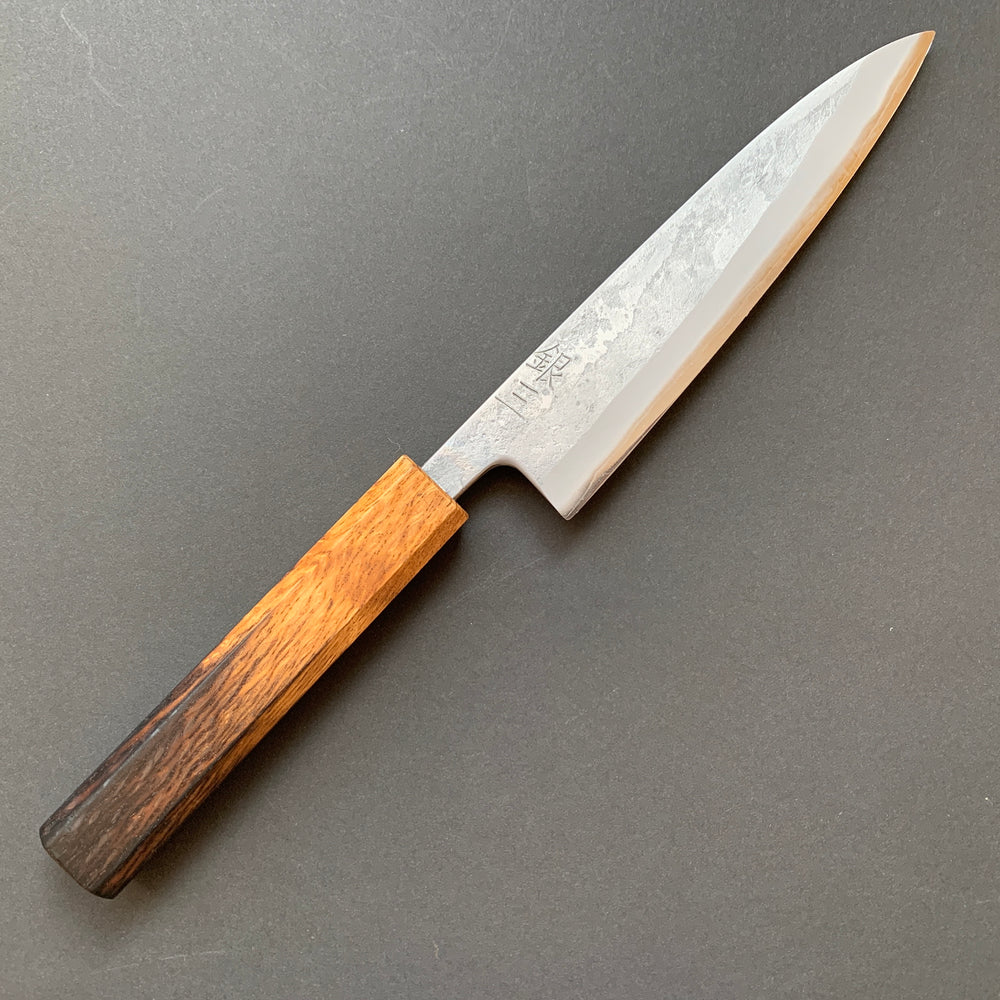 Petty knife, Ginsan with Stainless Steel cladding, Nashiji finish - Motokyuuichi