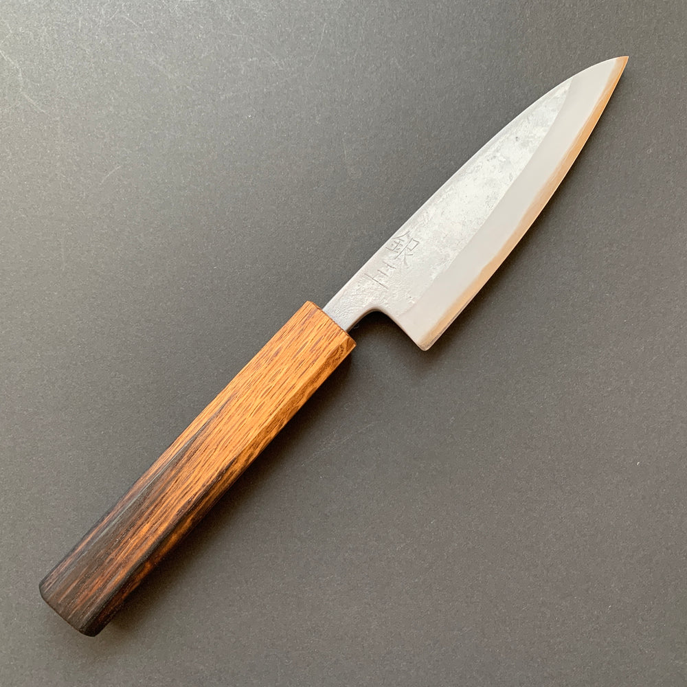 Petty knife, Ginsan with Stainless Steel cladding, Nashiji finish - Motokyuuichi