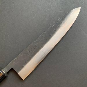 Gyuto knife, SLD core with stainless steel cladding, Tsuchime and Kurouchi Finish - Ohishi