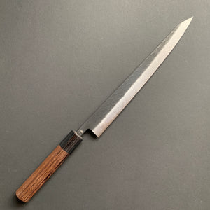 Sujihiki knife, SLD core with stainless steel cladding, Tsuchime and Kurouchi Finish - Ohishi