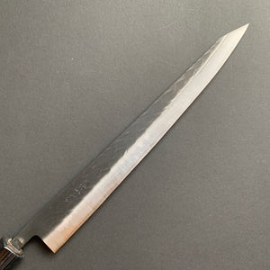 Sujihiki knife, SLD core with stainless steel cladding, Tsuchime and Kurouchi Finish - Ohishi