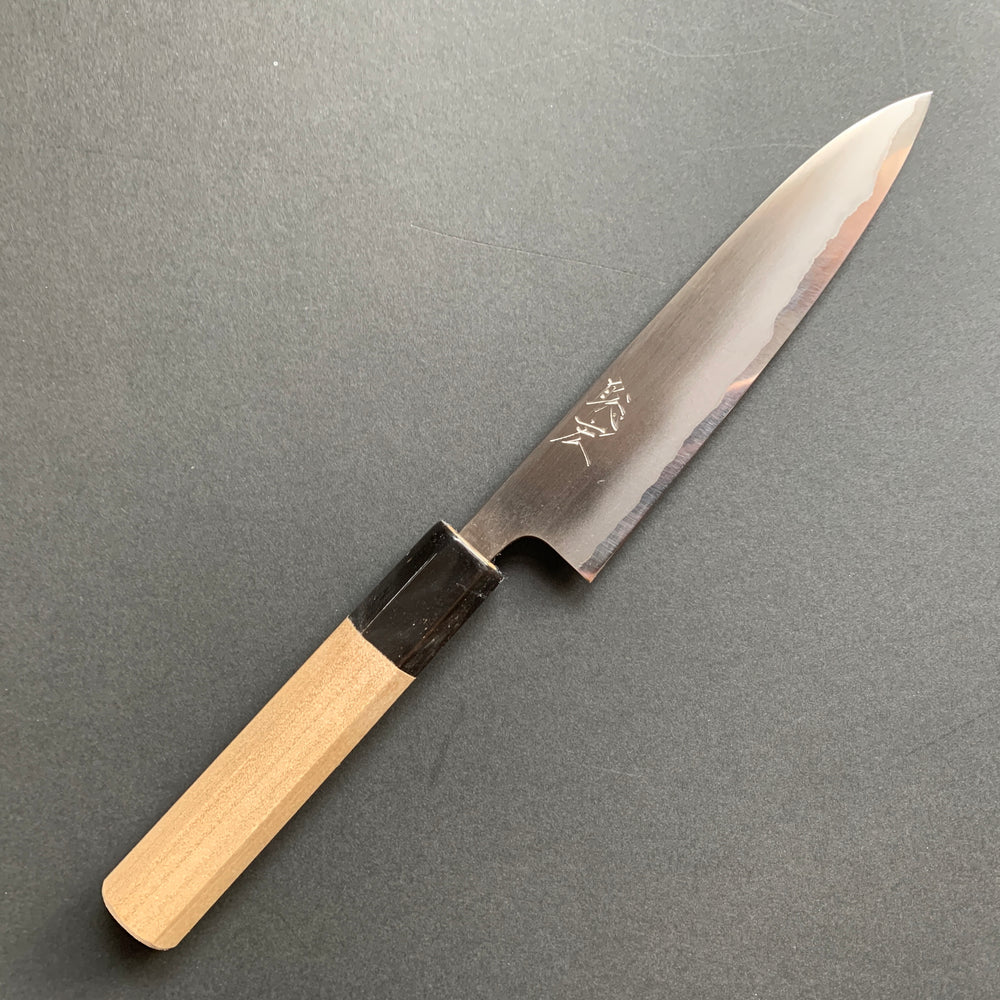 Petty knife, Shirogami 2 core with Stainless Steel cladding, Migaki finish - Wakui