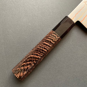 Santoku knife, Aogami 2 core with stainless steel cladding, Rainbow Damascus finish, Hayabusa range - Hatsukokoro