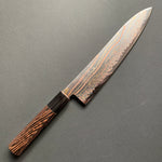Gyuto knife, Aogami 2 core with stainless steel cladding, Rainbow Damascus finish, Hayabusa range - Hatsukokoro