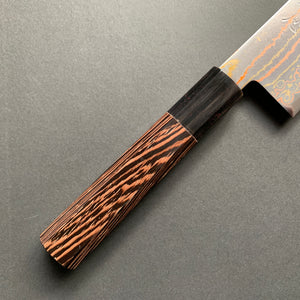 Gyuto knife, Aogami 2 core with stainless steel cladding, Rainbow Damascus finish, Hayabusa range - Hatsukokoro