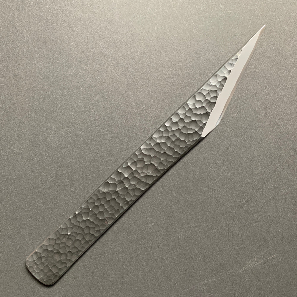 Kiridashi knife, Shirogami 2 carbon steel, Kurouchi or Tsuchime finish - Masuda Yoshihide