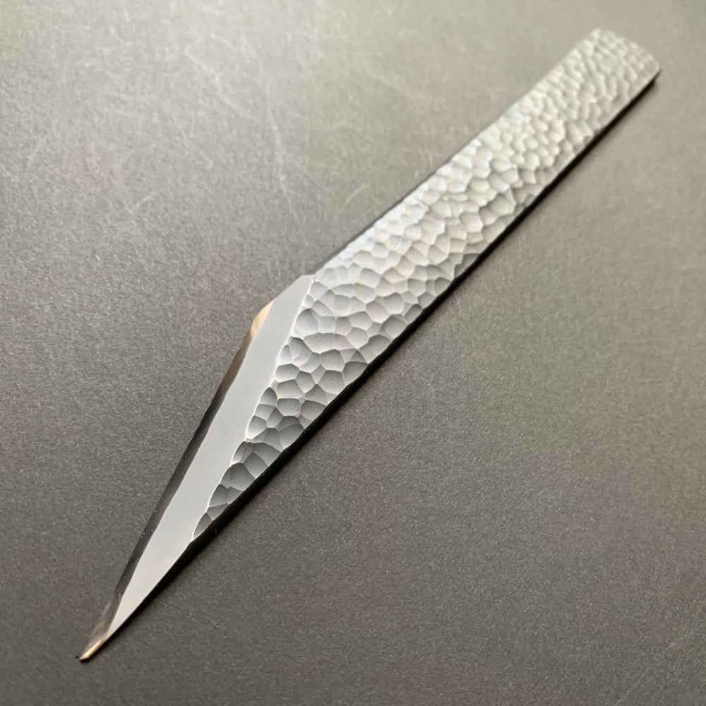 Kiridashi knife, Shirogami 2 carbon steel, Kurouchi or Tsuchime finish - Masuda Yoshihide