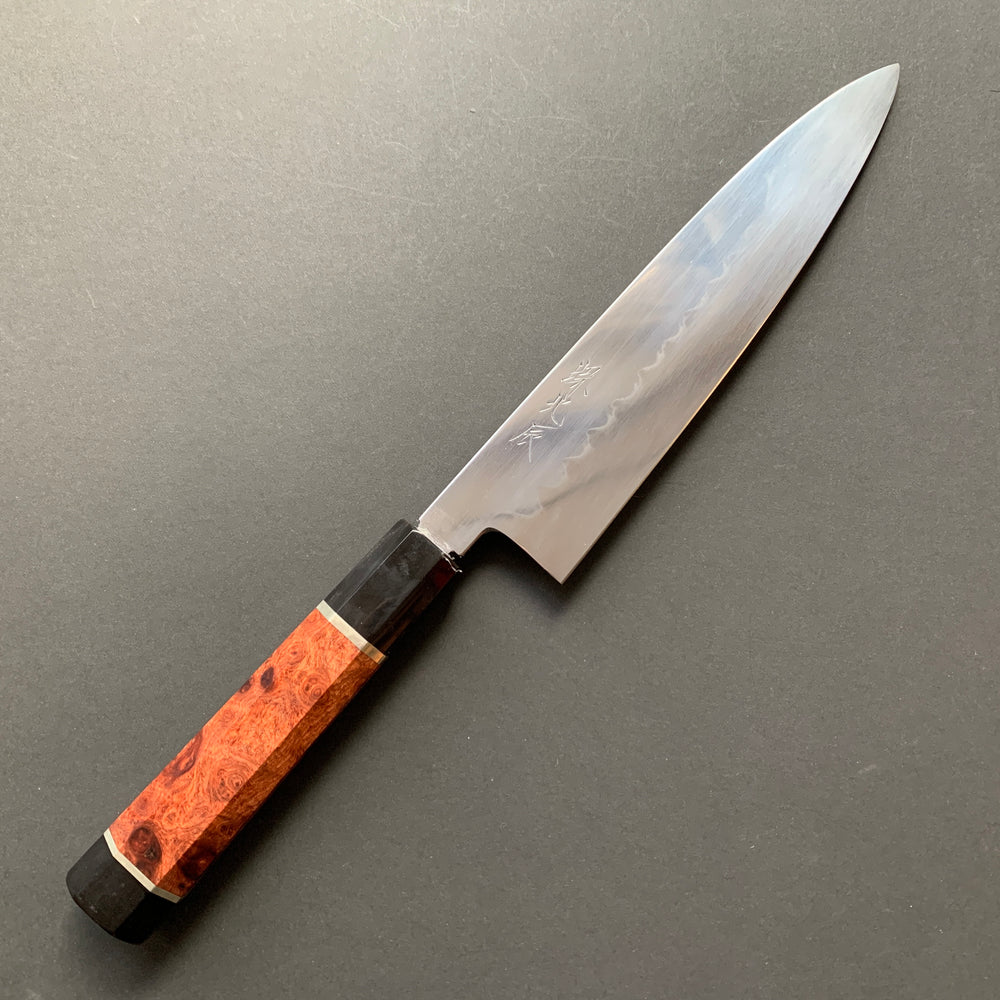 
            
                Load image into Gallery viewer, Honyaki Gyuto knife, Shirogami 3 Carbon steel, Water quenched, mirror polish finish - Ikeda
            
        