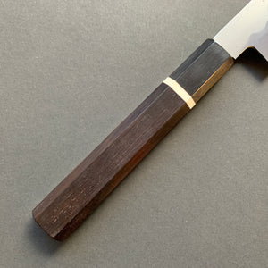 Honyaki Sujihiki knife, Shirogami 3 Carbon steel, mirror polish finish - Ikeda