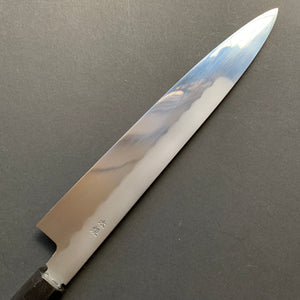 Honyaki Sujihiki knife, Shirogami 3 Carbon steel, mirror polish finish - Ikeda