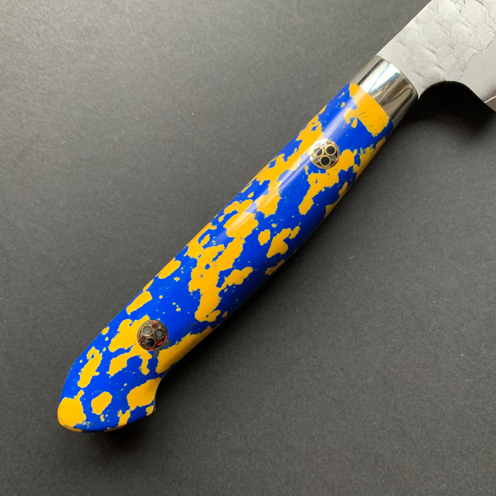 Kiritsuke Petty knife, SG2 powder steel, Tsuchime finish, Western style Turquoise handle - Nigara