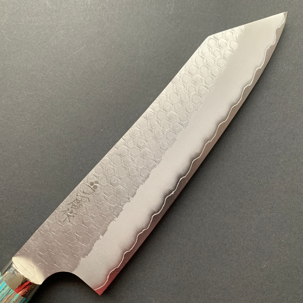 Kiritsuke knife, SG2 powder steel, tsuchime finish, Western style Turquoise handle - Nigara