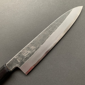 Single bevel gyuto knife, Aogami 2 carbon steel, Kurouchi Tsuchime finish - Hatsukokoro Shirasagi