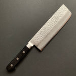 Nakiri knife, Aogami Super carbon steel with stainless steel cladding, Tsuchime finish - Ohishi