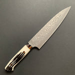 Gyuto knife, SG2 stainless steel, etched Damascus finish, jigged bone handle - Saji