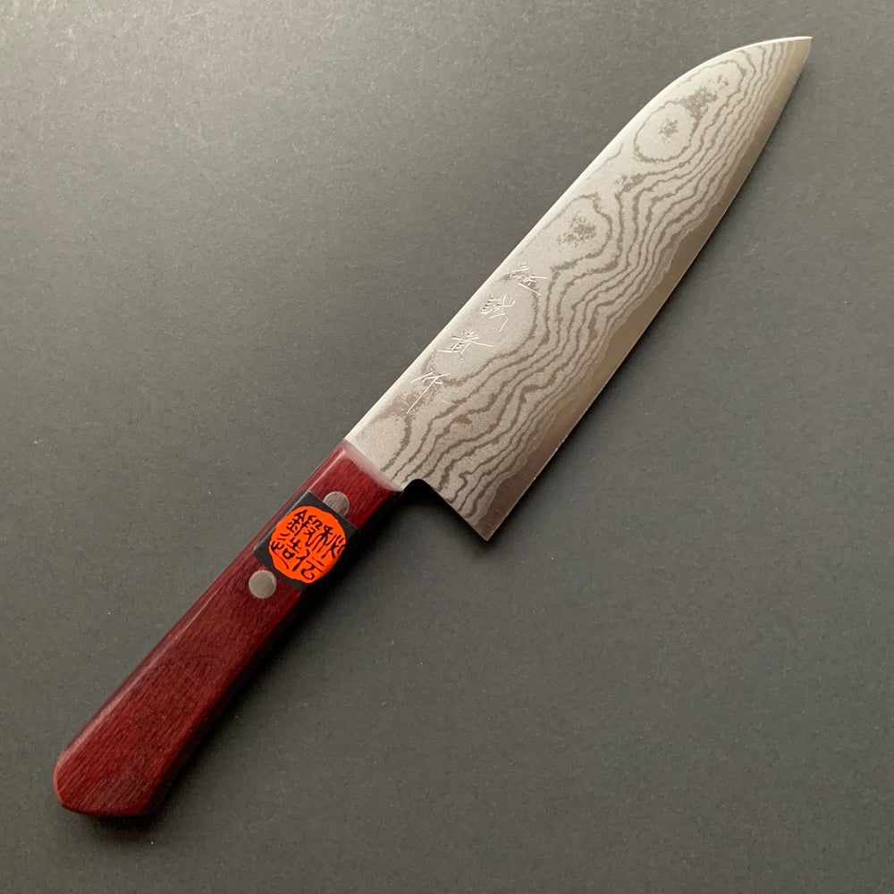 ULTRA SHARP Santoku Forged Chef Knife Damascus Steel Red/Green