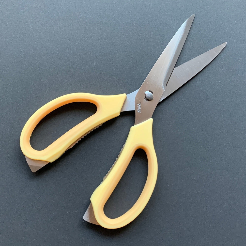 
            
                Load image into Gallery viewer, Japanese kitchen scissors - TKG, coloured handles, stainless steel
            
        