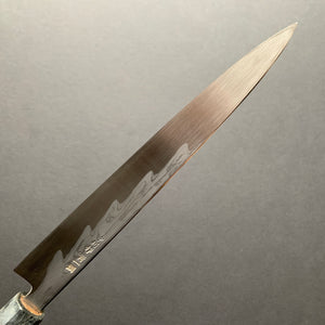 Yanagiba knife, Aogami 1 with iron cladding, Damascus finish - Nakagawa Hamono