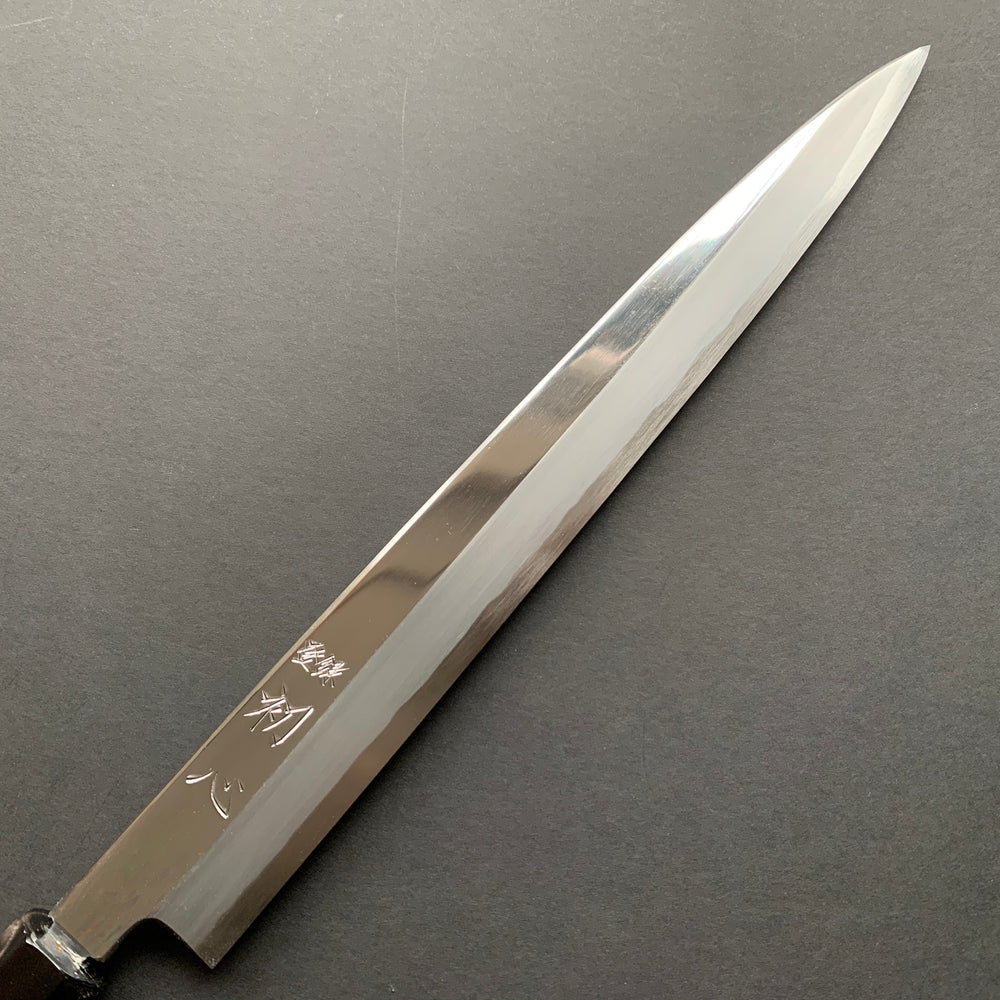 Yanagiba knife, Aogami 1 Carbon Steel, Polished finish - Nakagawa Hamono