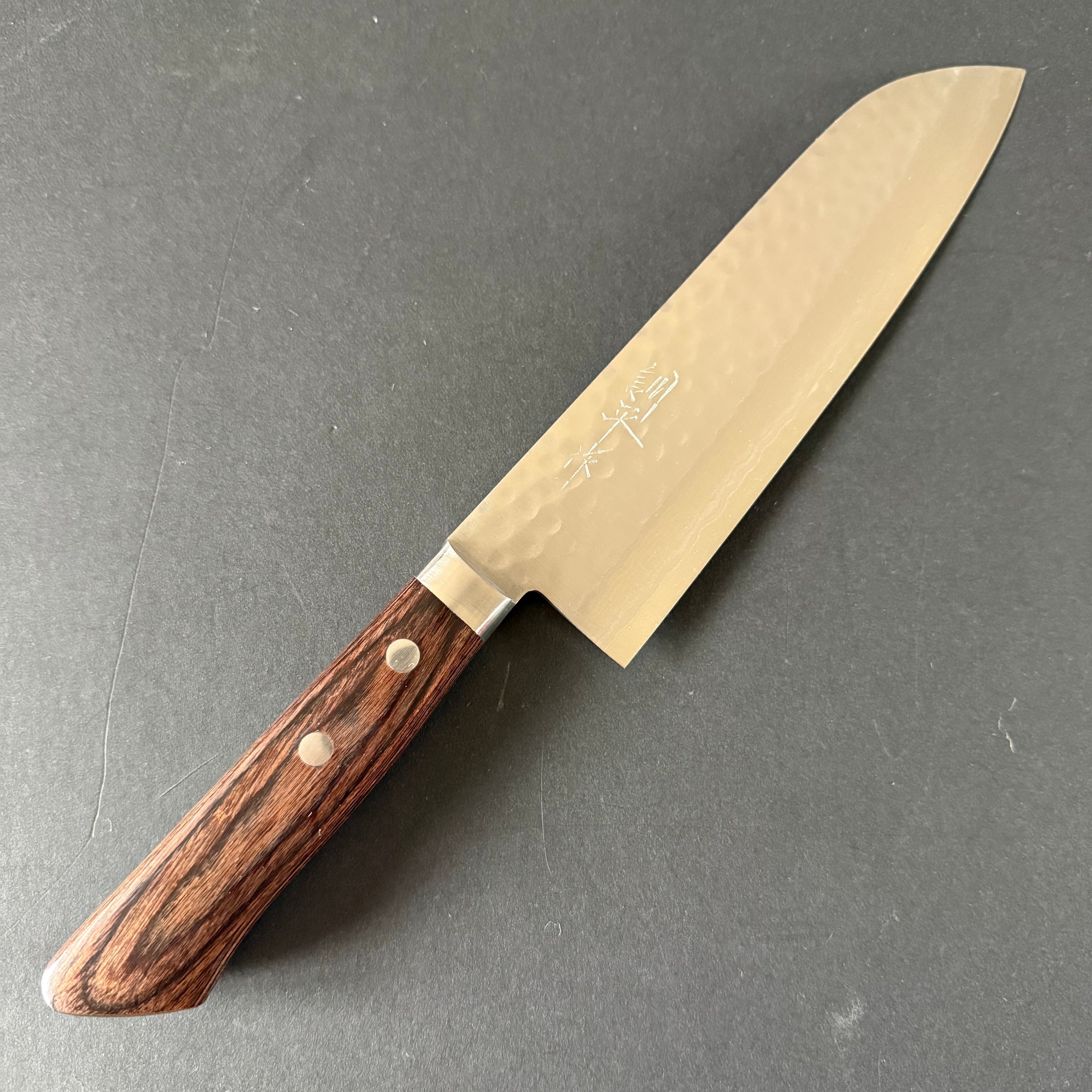 Santoku knife, VG10, Kokuryu Damascus Tsuchime finish - Masutani