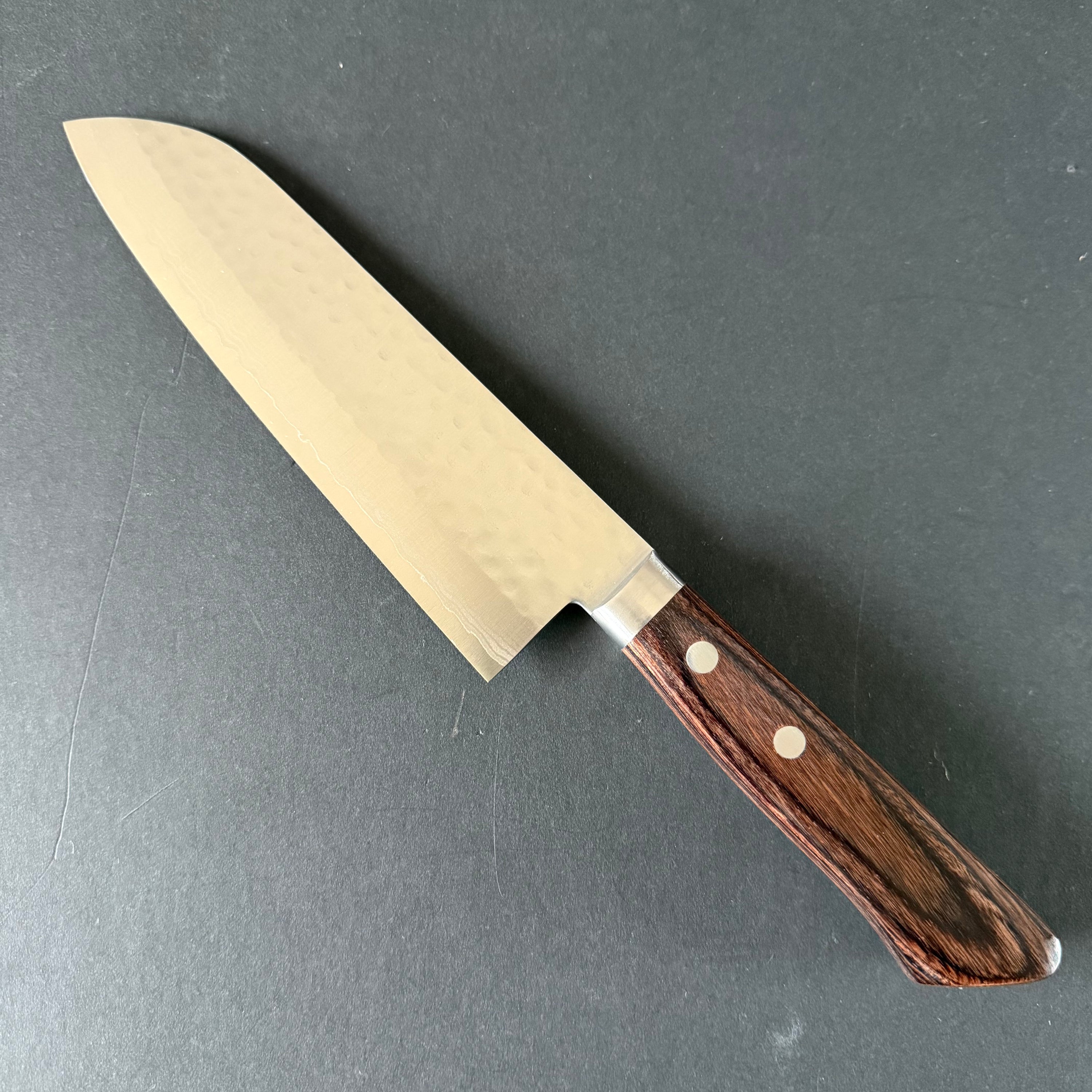 Santoku knife, VG10, Kokuryu Damascus Tsuchime finish - Masutani