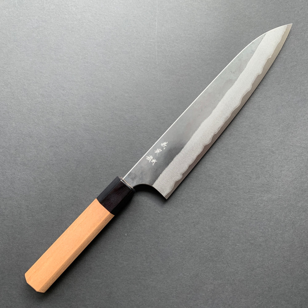 Gyuto knife, Aogami super with stainless steel cladding, kurouchi finish - Kato