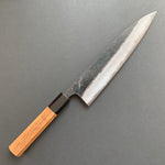 Gyuto knife, Aogami 2 with iron cladding, Kurouchi Damascus finish, Kumokage range - Hatsukokoro