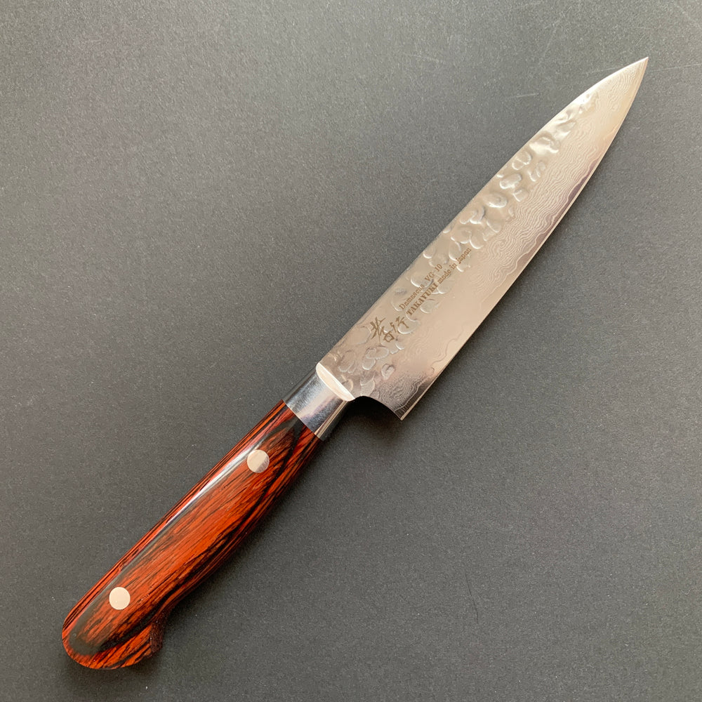 Petty knife, VG10 stainless steel, Damascus Tsuchime finish - Sakai Takayuki