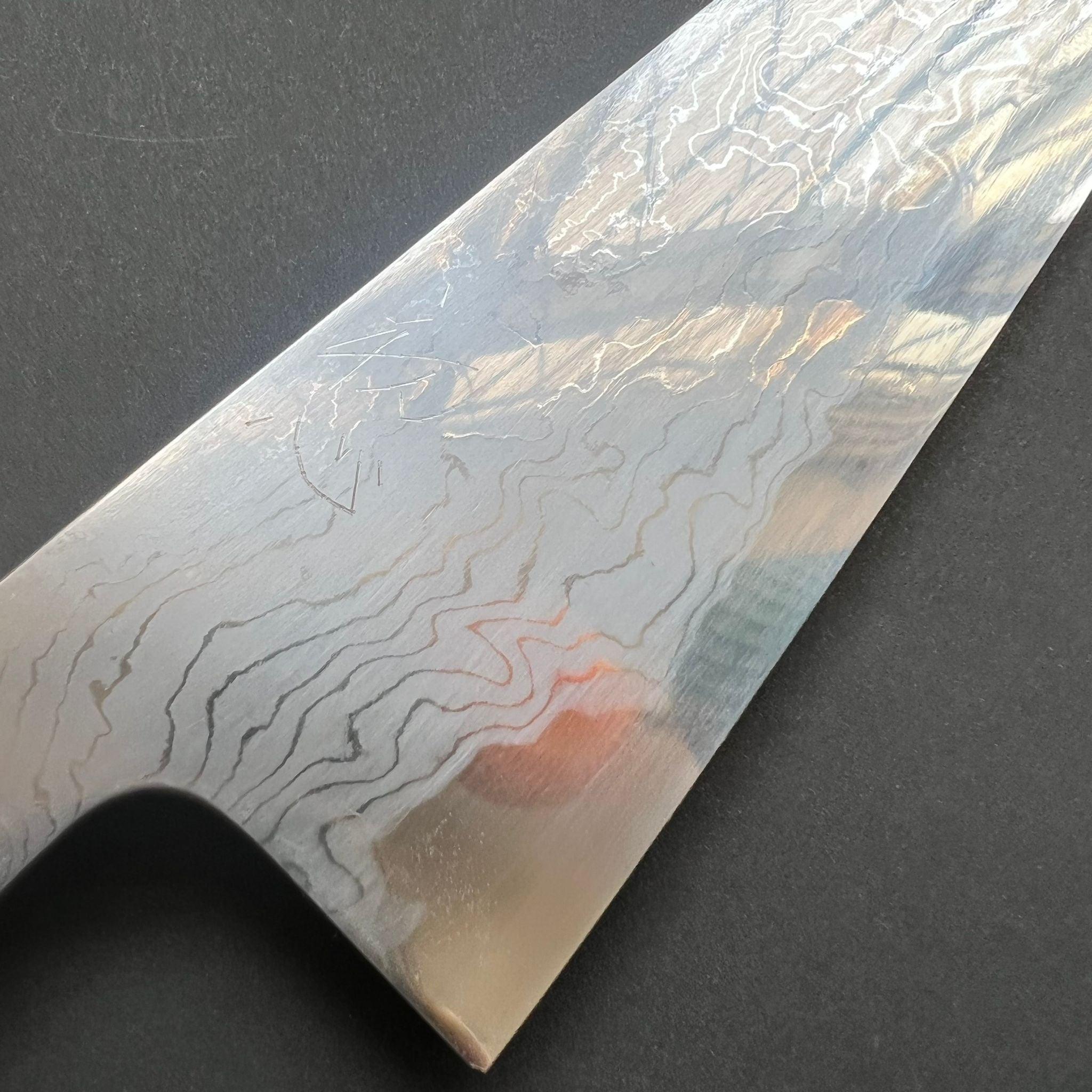Gyuto knife, Aogami 1 with iron cladding, Damascus finish, Komorebi range - Hatsukokoro - Kitchen Provisions