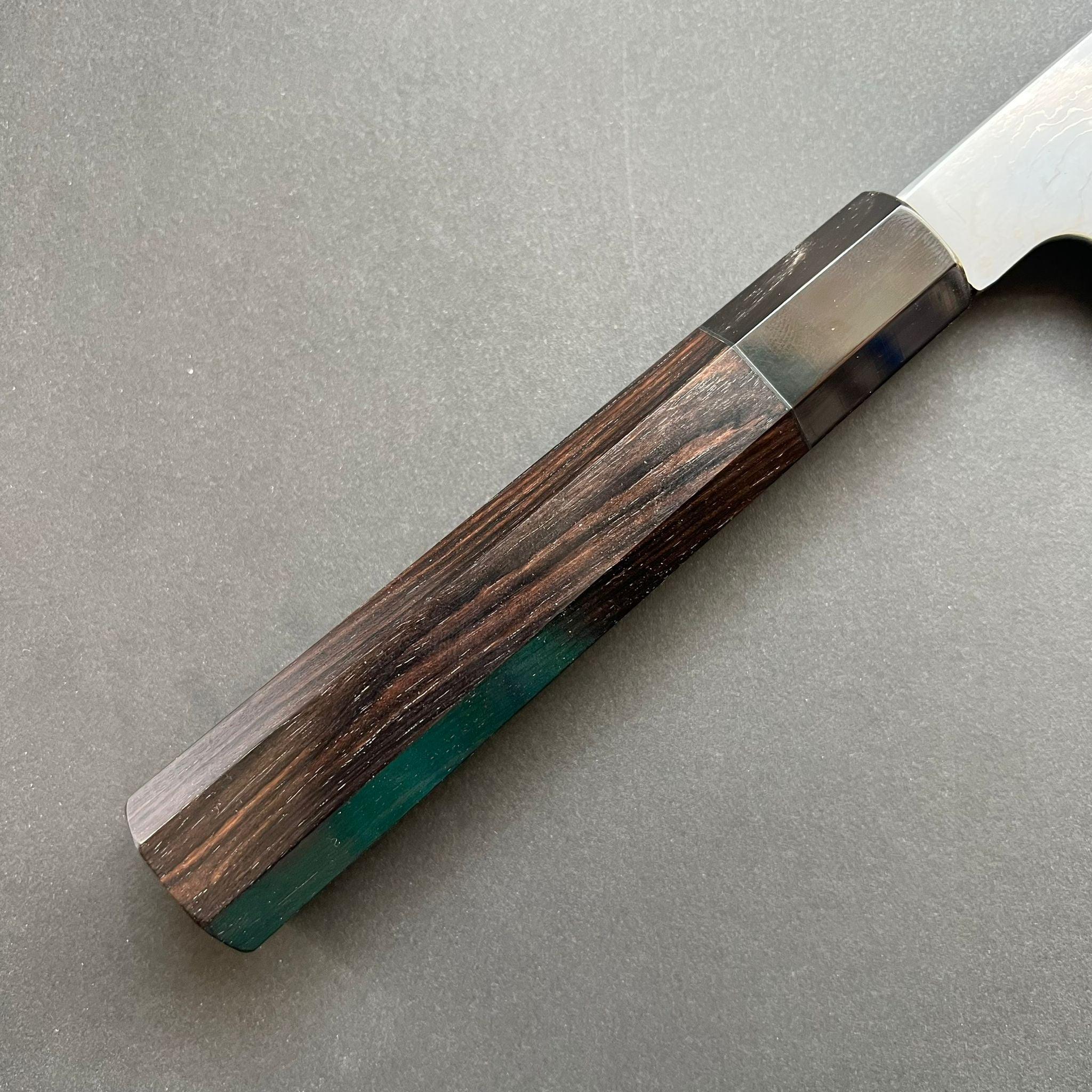 Gyuto knife, Aogami 1 with iron cladding, Damascus finish, Komorebi range - Hatsukokoro - Kitchen Provisions