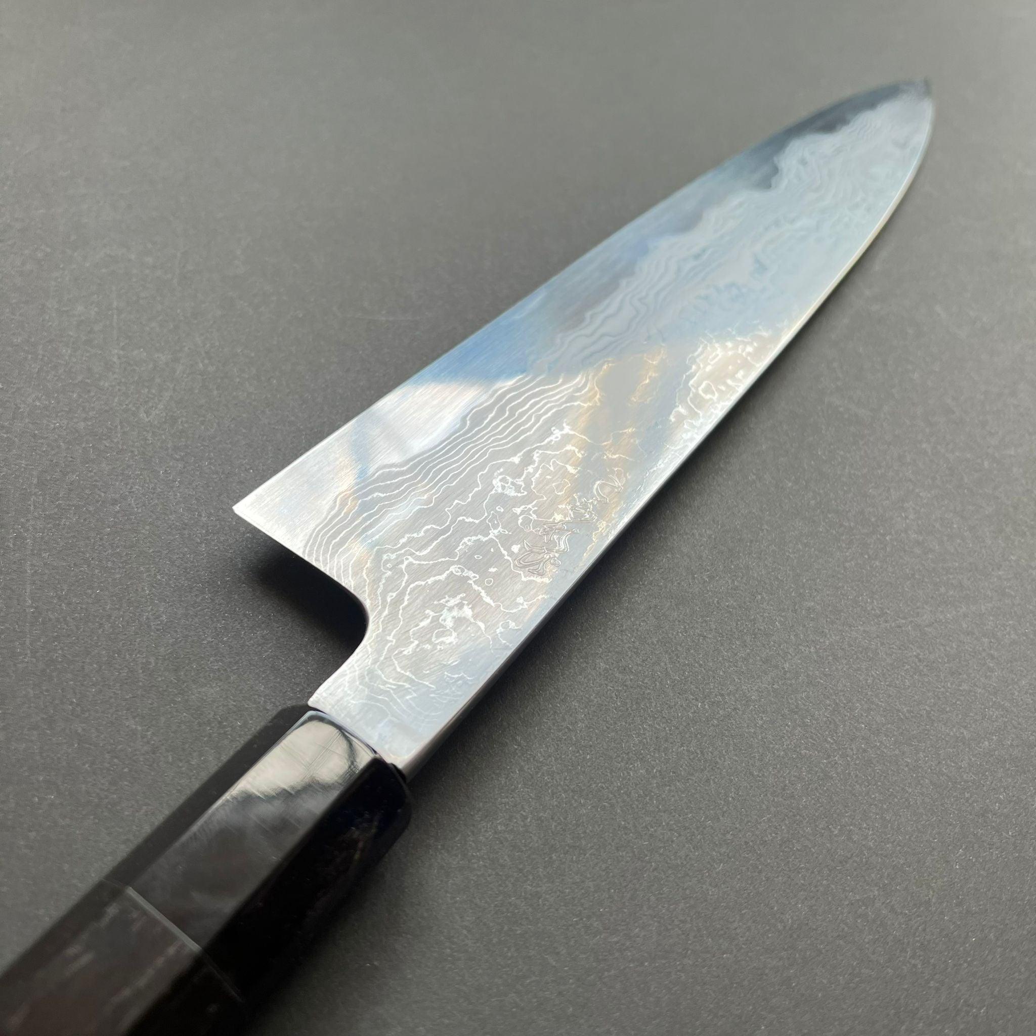 Gyuto knife, Aogami 1 with iron cladding, Damascus finish, Komorebi range - Hatsukokoro - Kitchen Provisions