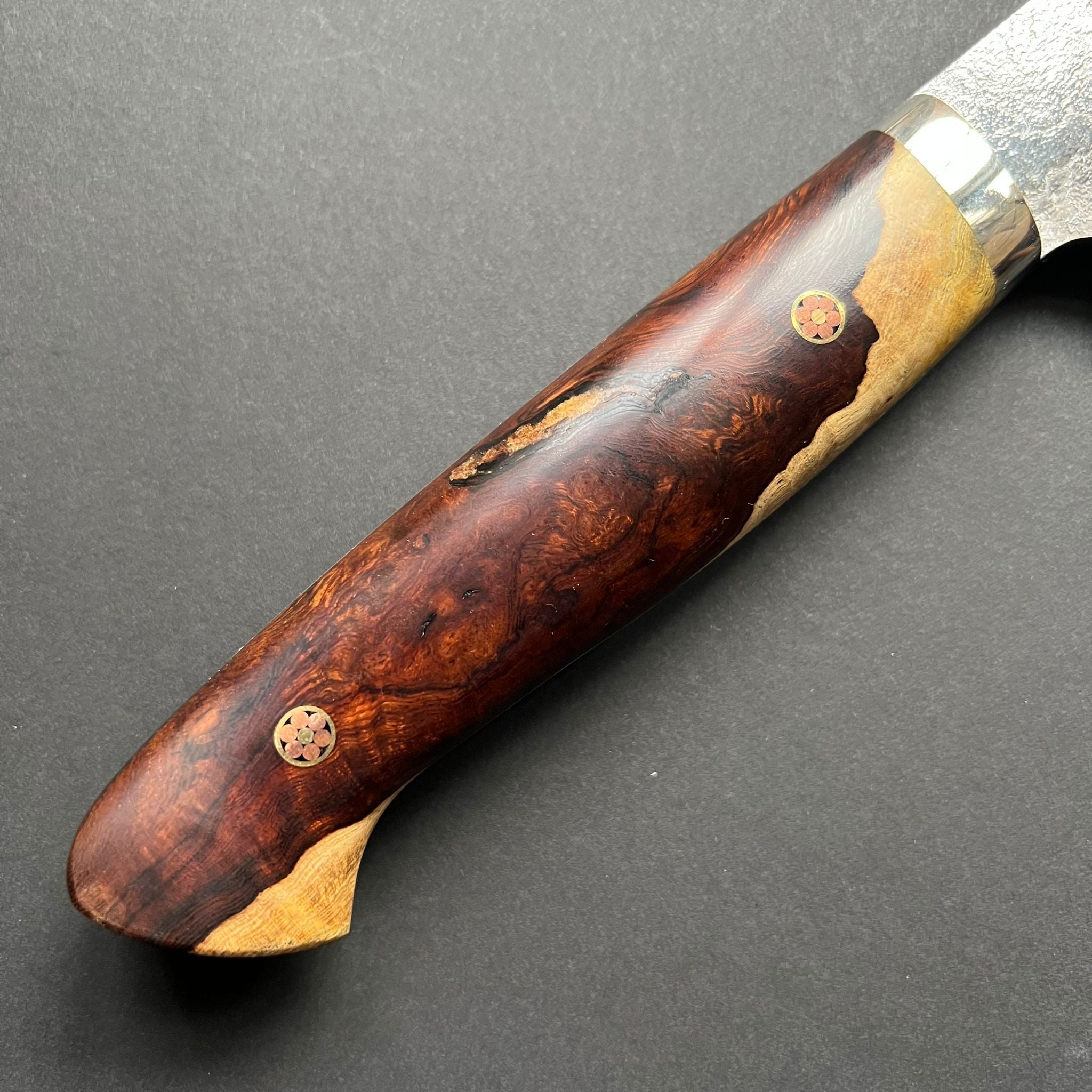 Sakimaru Sujihiki knife, SG2 powder steel with stainless steel cladding, Damascus finish - Saji