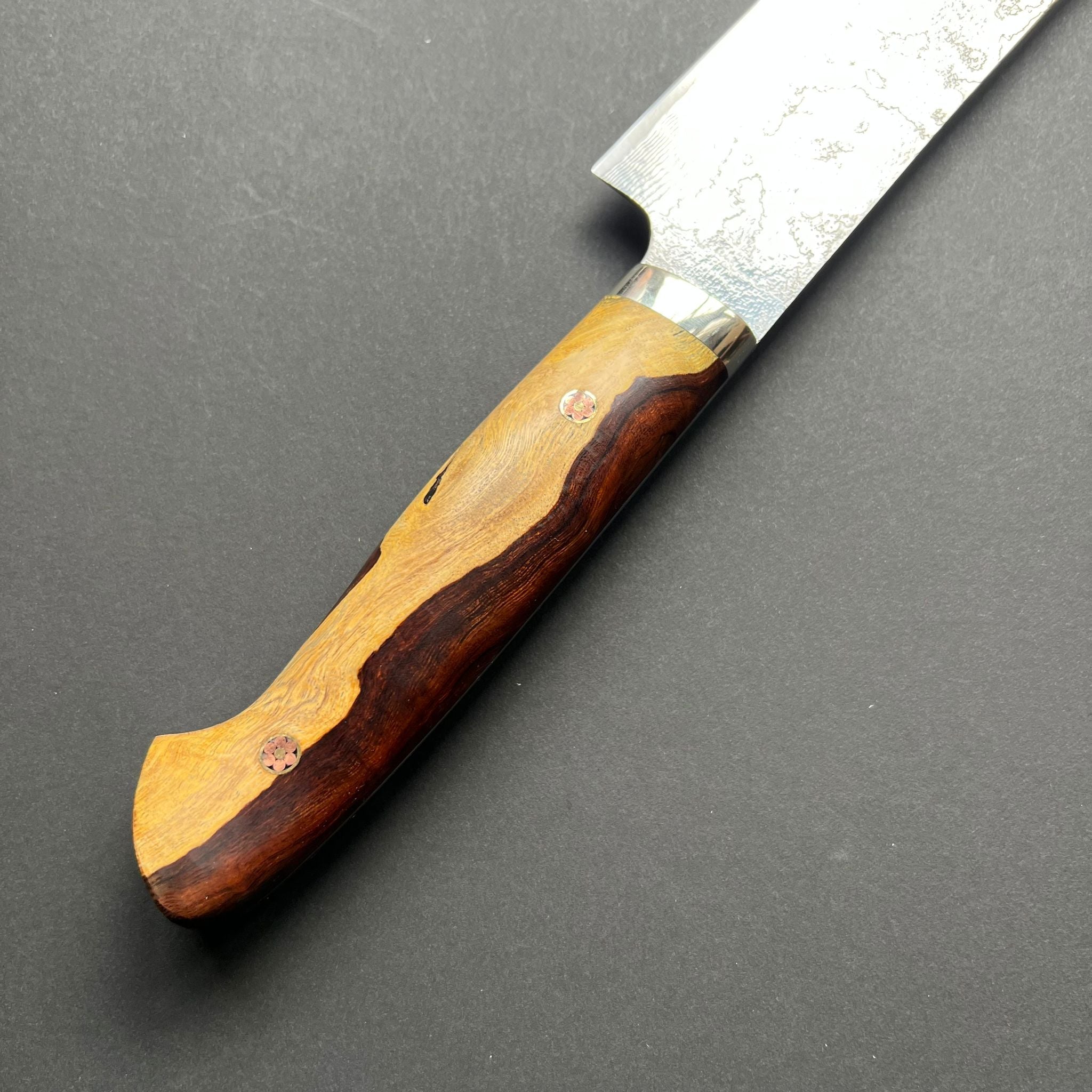 Sakimaru Sujihiki knife, SG2 powder steel with stainless steel cladding, Damascus finish - Saji