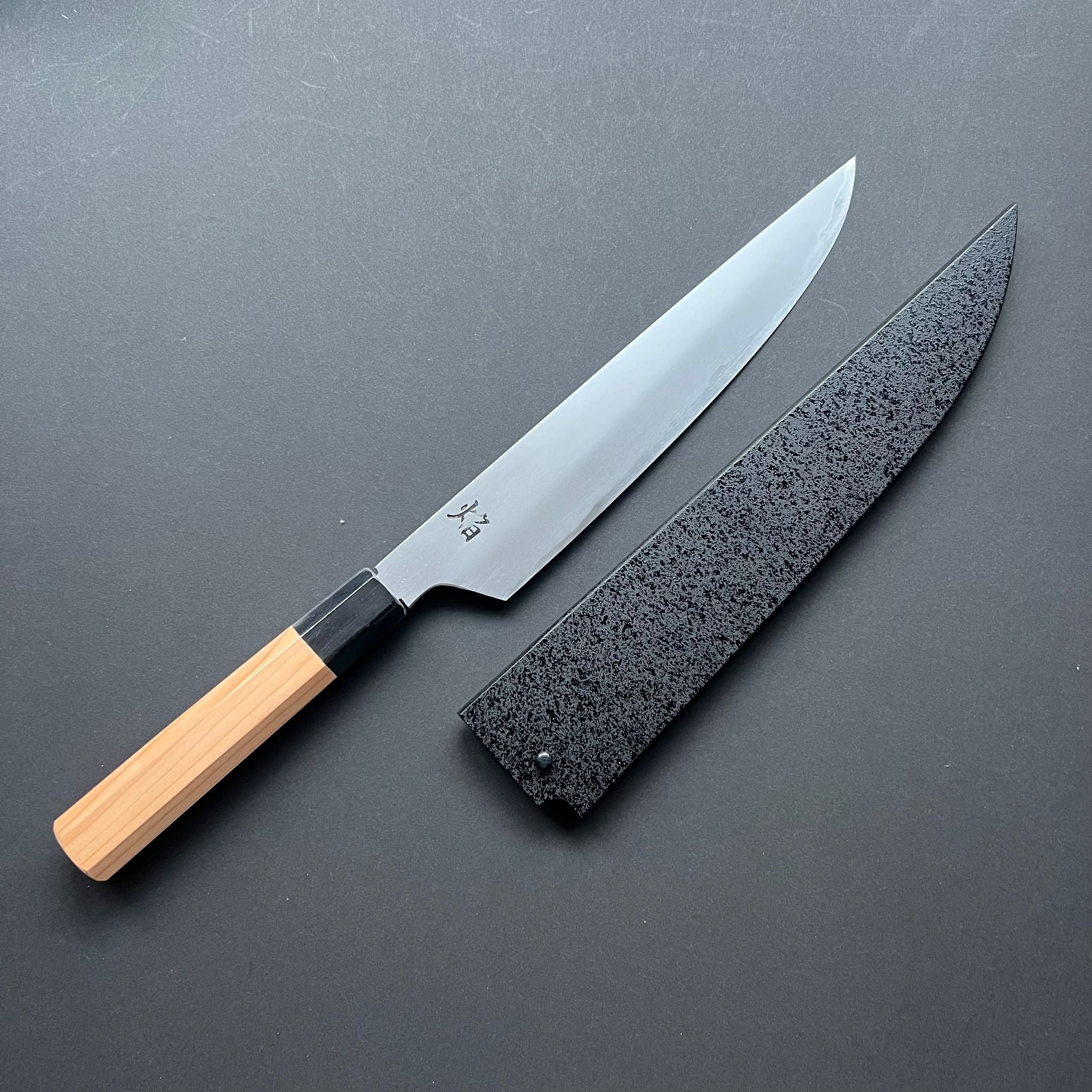 Sujihiki knife, Aogami 2 carbon steel with iron cladding, Kasumi finish, Homura series - Sakai Takayuki