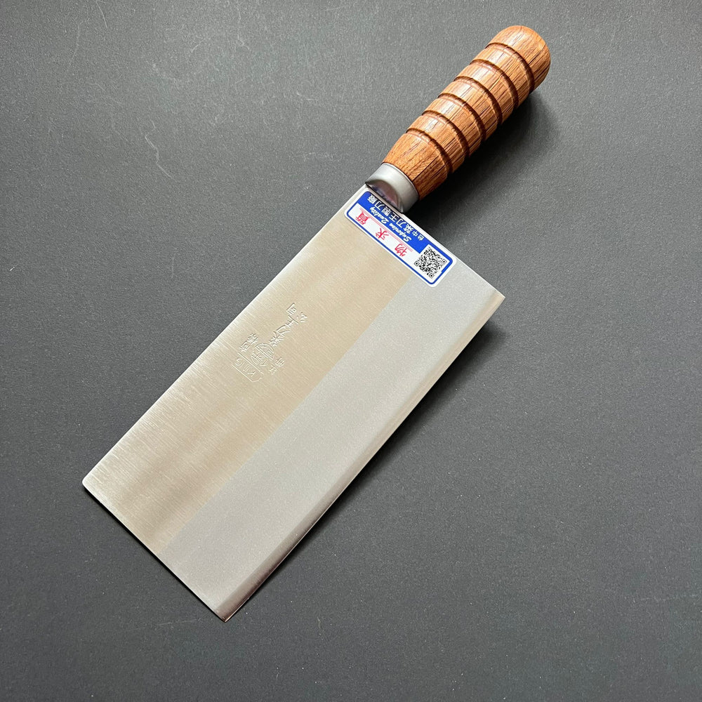 Cleaver, Shirogami 2 carbon steel with stainless steel cladding, polished finish - Chopper King